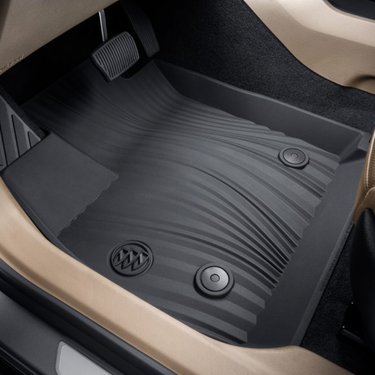 Buick Floor Liners - Front Premium All Weather, Buick Logo, Ebony 84734211