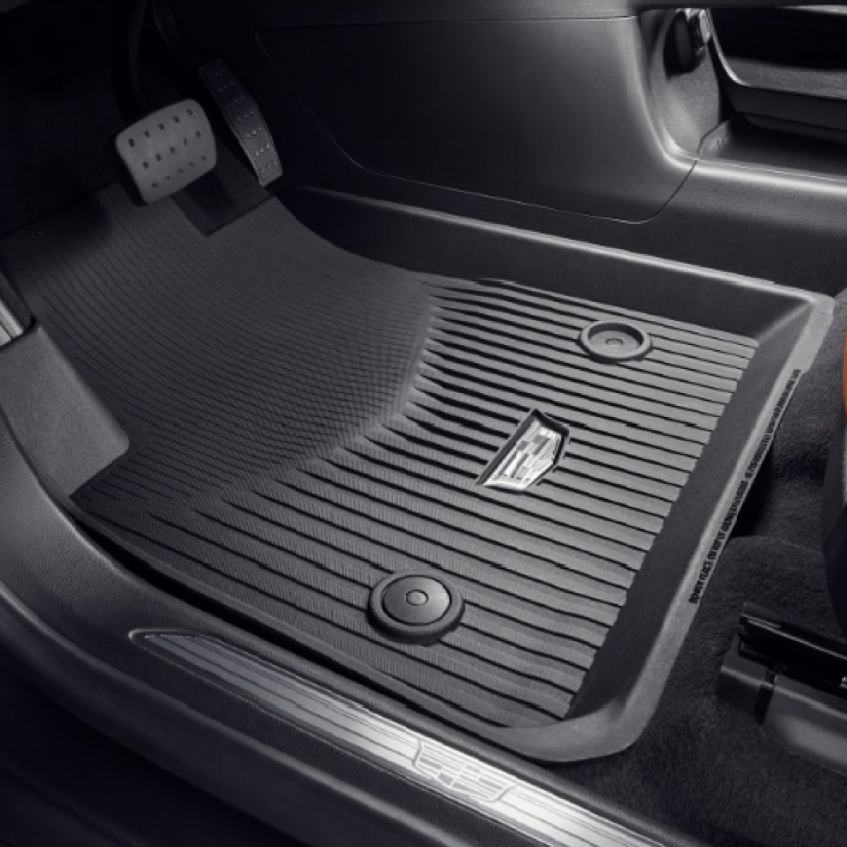 Cadillac Floor Liners - Front & Rear Premium All Weather, Cadillac Logo, Jet Black 84990611