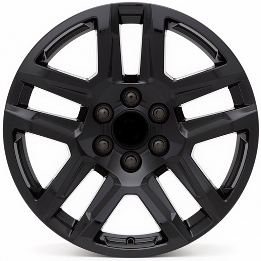 GMC  20 inch Wheel - 5-Split Spoke, High Gloss Black for 2020-2023 Chevrolet Silverado 1500 84939095