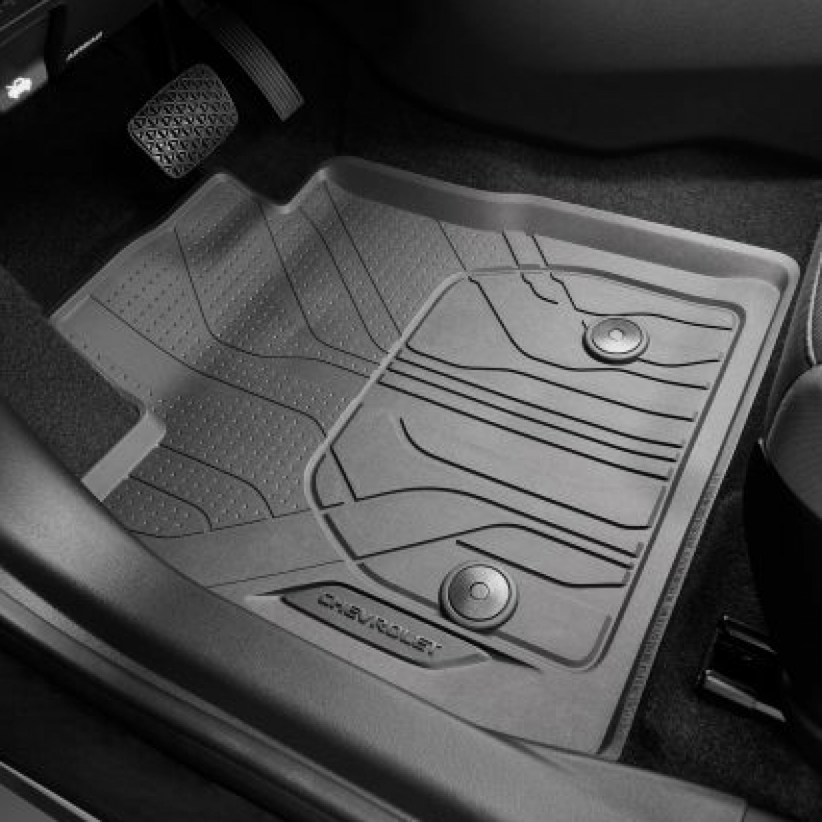 GMC Premium All Weather Floor Liners - Front & Rear, AWD, Chevrolet Logo, Jet Black for 2021-2023 Chevrolet Trailblazer 42669373