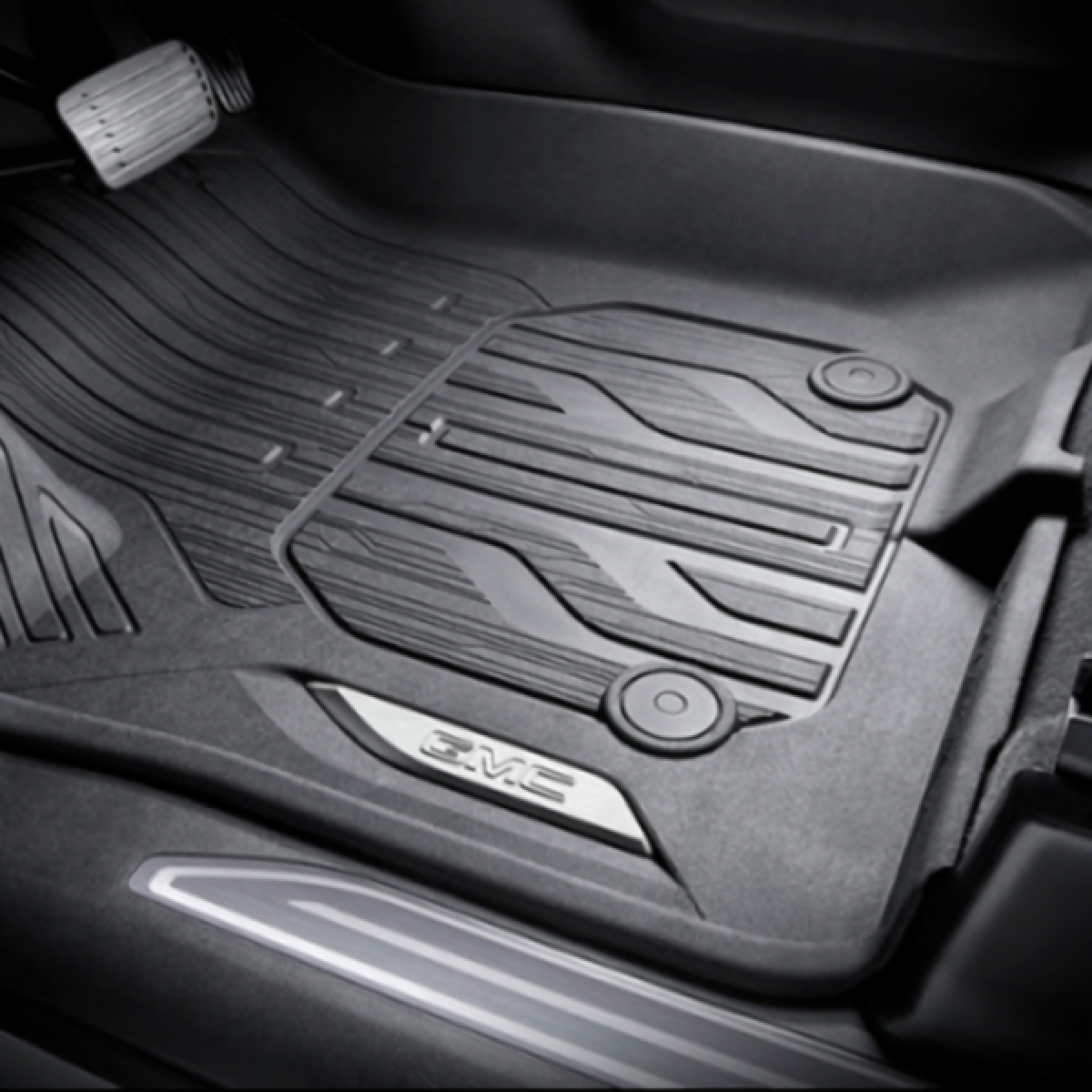 GMC Floor Liners - Front Premium All Weather, With Console, GMC Logo, Jet Black for 2019-2023 Sierra 1500, 2500 HD 84333604