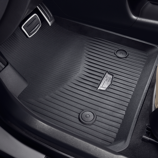 Cadillac Premium All Weather Floor Liners - Front & Rear  Cadillac Logo, in Jet Black for 2021-2023 Cadillac XT6 84988003