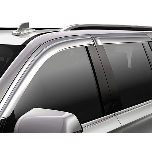 LUND\u00AE 2024 Yukon Front and Rear In-Channel Side Window Deflector in Chrome by LUND\u00AE 19420525