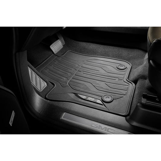 GMC 2024 Yukon First-Row Premium All-Weather Floor Mats in Jet Black with GMC Script 84503128