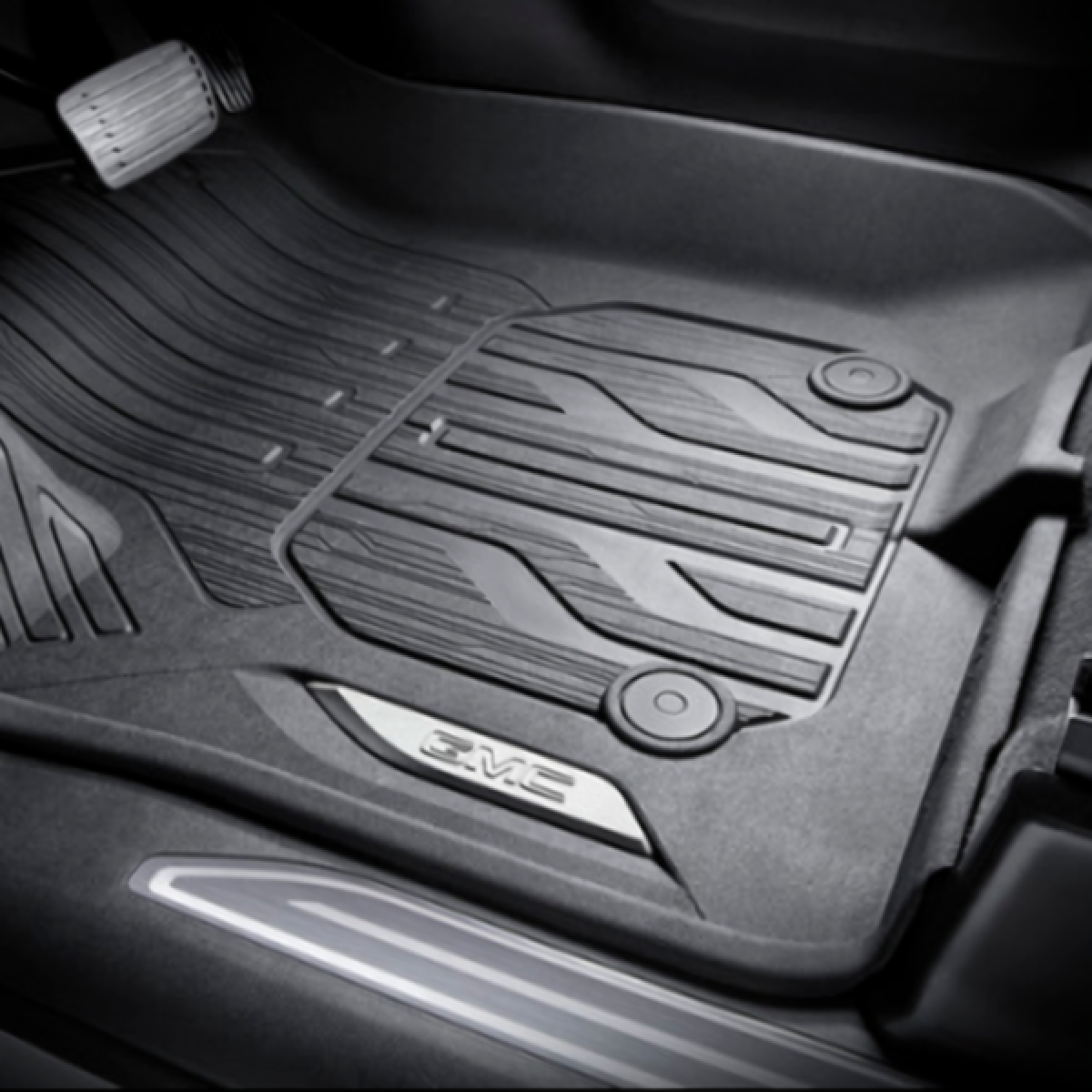 GMC  Floor Liners - Front Premium All Weather, With Console, GMC Logo, Jet Black for 2019-2023 Sierra 1500, 2500 HD 84333604