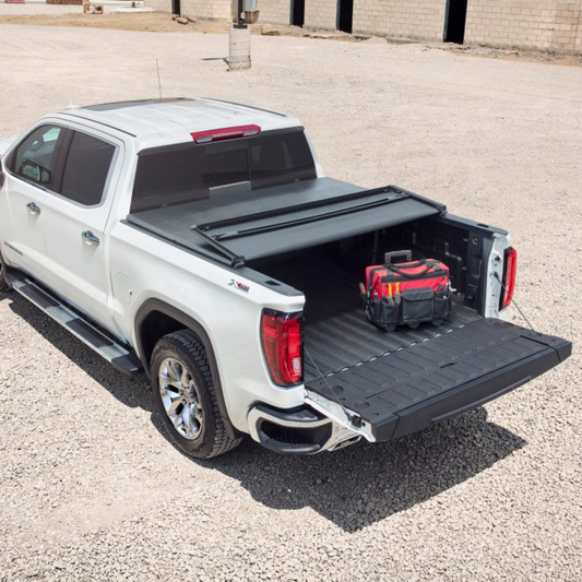 GMC HD Tonneau Cover - Associated Accessories, Soft Folding, Tri-Fold for 2020-2023 Chevrolet Silverado 3500  19418643